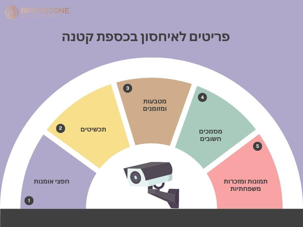 פריטים לאיחסון בתוך כספת קטנה